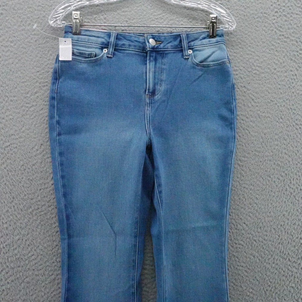 Members Mark Womens Size 2 Crop Flare Leg Stretch Denim Jeans Blue NEW - Picture 3 of 15